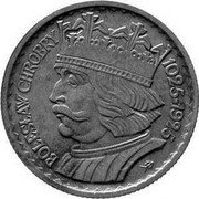 Poland 10 Zlotych Boleslaw I Chrobry 1925 MW BOLESŁAW CHROBRY 1025-1925 coin reverse Poland 10 Zlotych Boleslaw I Chrobry 1925 MW BOLESŁAW CHROBRY 1025-1925 coin reverse