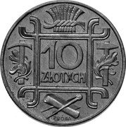 Poland 10 Zlotych (Brackets.Proba) 10 ZŁOTYCH PRÓBA coin reverse Poland 10 Zlotych (Brackets.Proba) 10 ZŁOTYCH PRÓBA coin reverse
