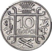 Poland 10 Zlotych (Buckle. Trial Strike) 10 ZLOTYCH PROBA coin reverse Poland 10 Zlotych (Buckle. Trial Strike) 10 ZLOTYCH PROBA coin reverse