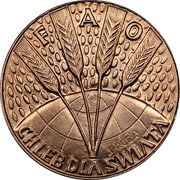 Poland 10 Zlotych FAO. Trial Strike 1971 MW Proba KM# Pr187 FAO PRÓBA CHLEB DLA ŚWIATA coin reverse Poland 10 Zlotych FAO. Trial Strike 1971 MW Proba KM# Pr187 FAO PRÓBA CHLEB DLA ŚWIATA coin reverse