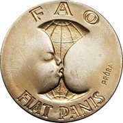 Poland 10 Zlotych (FAO. Trial Strike) KM# Pr185 F A O FIAT PANIS PRÓBA coin reverse Poland 10 Zlotych (FAO. Trial Strike) KM# Pr185 F A O FIAT PANIS PRÓBA coin reverse
