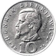 Poland 10 Zlotych (Henryk Sienkiewicz. Trial Strike) KM# Pr223 HENRYK SIENKIEWICZ ZŁ 10 ZŁ PRÓBA coin reverse