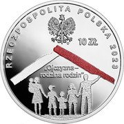 Poland 10 Zlotych In Poland I Believe. Polish Family 2023 mw Proof RZECZPOSPOLITA POLSKA 2023 10 ZŁ MW OJCZYZNA RODZINA RODZIN coin obverse Poland 10 Zlotych In Poland I Believe. Polish Family 2023 mw Proof RZECZPOSPOLITA POLSKA 2023 10 ZŁ MW OJCZYZNA RODZINA RODZIN coin obverse