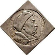 Poland 10 Zlotych Jan III Sobieski Klippe. Trial Strike 1933  KM# Pn337 JAN III SOBIESKI 1683-1933 coin reverse