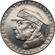 Poland 10 Zlotych (Karol Swierczewski. Trial Strike) KM# Pr156 GEN. KAROL ŚWIERCZEWSKI WALTER -1897-1947- PRÓBA WK coin reverse Poland 10 Zlotych (Karol Swierczewski. Trial Strike) KM# Pr156 GEN. KAROL ŚWIERCZEWSKI WALTER -1897-1947- PRÓBA WK coin reverse