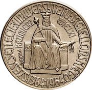 Poland 10 Zlotych (Kazimierz Wielki. Trial Strike with Proba Close to Throne) SZEŚĆSETLECIE UNIWERSYTETU JAGIELOŃSKIEGO :1364:1964: KAZIMIERZ WIELKI PRÓBA coin reverse Poland 10 Zlotych (Kazimierz Wielki. Trial Strike with Proba Close to Throne) SZEŚĆSETLECIE UNIWERSYTETU JAGIELOŃSKIEGO :1364:1964: KAZIMIERZ WIELKI PRÓBA coin reverse