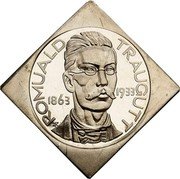 Poland 10 Zlotych Romuald Traugutt Klippe. Trial Strike 1933  Trial Strike KM# Pn338 ROMUALD TRAUGUTT 1863 1933 coin reverse
