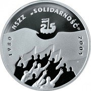 Poland 10 Zlotych The 25th Anniversary of Forming the Solidarity Trade Union 2005 MW Proof 1980 NSZZ SOLIDARNOŚĆ 2005 coin reverse Poland 10 Zlotych The 25th Anniversary of Forming the Solidarity Trade Union 2005 MW Proof 1980 NSZZ SOLIDARNOŚĆ 2005 coin reverse