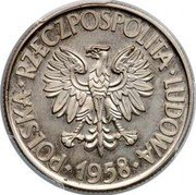 Poland 10 Zlotych Tadeusz Kosciuszko.Trial Strike 1958  POLSKA RZECZPOSPOLITA LUDOWA 1958 coin obverse Poland 10 Zlotych Tadeusz Kosciuszko.Trial Strike 1958  POLSKA RZECZPOSPOLITA LUDOWA 1958 coin obverse