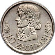 Poland 10 Zlotych Tadeusz Kosciuszko.Trial Strike 1958  10 ZŁOTYCH PRÓBA coin reverse Poland 10 Zlotych Tadeusz Kosciuszko.Trial Strike 1958  10 ZŁOTYCH PRÓBA coin reverse