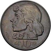 Poland 10 Zlotych (Tadeusz Kosciuszko. Proba) KM# Pr70 POLSKA RZECZPOSPOLITA LUDOWA 1960 coin obverse Poland 10 Zlotych (Tadeusz Kosciuszko. Proba) KM# Pr70 POLSKA RZECZPOSPOLITA LUDOWA 1960 coin obverse