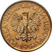 Poland 10 Zlotych (Tadeusz Kosciuszko. Trial Strike) KM# Pr58 POLSKA RZECZPOSPOLITA LUDOWA 1958 coin obverse Poland 10 Zlotych (Tadeusz Kosciuszko. Trial Strike) KM# Pr58 POLSKA RZECZPOSPOLITA LUDOWA 1958 coin obverse