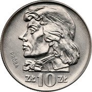 Poland 10 Zlotych (Tadeusz Kosciuszko. Trial Strike) KM# Pr139 ZŁ 10 ZŁ PRÓBA coin reverse