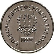 Poland 10 Zlotych Trial Strike Ni 1970 MW KM# Pr177 DWUDZIESTOPIECIO LECIE POWROTU DO MACIERZY 1945 1970 PRÓBA 10 ZŁ coin reverse Poland 10 Zlotych Trial Strike Ni 1970 MW KM# Pr177 DWUDZIESTOPIECIO LECIE POWROTU DO MACIERZY 1945 1970 PRÓBA 10 ZŁ coin reverse