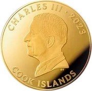 Cook Islands 100 Dollars Charles III Disney 100 2023  Proof CHARLES III 2023 DT COOK ISLANDS coin obverse