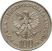 Poland 100 Zlotych Adam Mickiewicz. Trial Strike 1978 MW Proof KM# Pr323 POLSKA RZECZPOSPOLITA LUDOWA 19 78 MW ZŁ 100 ZŁ coin obverse Poland 100 Zlotych Adam Mickiewicz. Trial Strike 1978 MW Proof KM# Pr323 POLSKA RZECZPOSPOLITA LUDOWA 19 78 MW ZŁ 100 ZŁ coin obverse