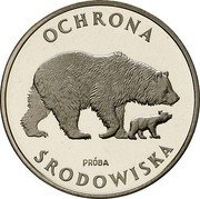Poland 100 Zlotych Environment Protection. Bears. Trial Strike 1983 MW Proof KM# Pr489 OCHRONA PRÓBA ŚRODOWISKA coin reverse Poland 100 Zlotych Environment Protection. Bears. Trial Strike 1983 MW Proof KM# Pr489 OCHRONA PRÓBA ŚRODOWISKA coin reverse