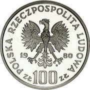 Poland 100 Zlotych Environment Protection. Cappercaillie. Trial Strike 1980 MW Proof KM# Pr399 POLSKA RZECZPOSPOLITA LUDOWA 19 80 MW ZŁ 100 ZŁ coin obverse Poland 100 Zlotych Environment Protection. Cappercaillie. Trial Strike 1980 MW Proof KM# Pr399 POLSKA RZECZPOSPOLITA LUDOWA 19 80 MW ZŁ 100 ZŁ coin obverse