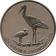 Poland 100 Zlotych Environment Protection. White Stork. Trial Strike 1982 KM# Pr465 PRÓBA OCHRONA ŚRODOWISKA coin reverse Poland 100 Zlotych Environment Protection. White Stork. Trial Strike 1982 KM# Pr465 PRÓBA OCHRONA ŚRODOWISKA coin reverse