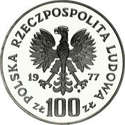 Poland 100 Zlotych Environmental Protection. Buffalo. Trial Strike 1977 MW Proof KM# Pr311 POLSKA RZECZPOSPOLITA LUDOWA 19 77 MW ZŁ 100 ZŁ coin obverse