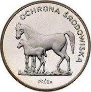 Poland 100 Zlotych Environmental Protection. Horses. Trial Strike 1981 MW Proof KM# Pr448 OCHRONA ŚRODOWISKA PRÓBA coin reverse Poland 100 Zlotych Environmental Protection. Horses. Trial Strike 1981 MW Proof KM# Pr448 OCHRONA ŚRODOWISKA PRÓBA coin reverse