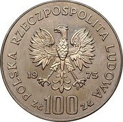 Poland 100 Zlotych Ignacy Jan Paderewski. Trial Strike 1975 MW KM# Pr262 POLSKA RZECZPOSPOLITA LUDOWA 19 75 MW ZŁ 100 ZŁ coin obverse Poland 100 Zlotych Ignacy Jan Paderewski. Trial Strike 1975 MW KM# Pr262 POLSKA RZECZPOSPOLITA LUDOWA 19 75 MW ZŁ 100 ZŁ coin obverse