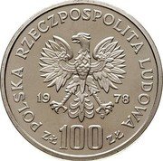 Poland 100 Zlotych Interkosmos '78. Trial Strike 1978 MW Proof KM# Pr337 POLSKA RZECZPOSPOLITA LUDOWA 19 78 MW ZŁ 100 ZŁ coin obverse Poland 100 Zlotych Interkosmos '78. Trial Strike 1978 MW Proof KM# Pr337 POLSKA RZECZPOSPOLITA LUDOWA 19 78 MW ZŁ 100 ZŁ coin obverse