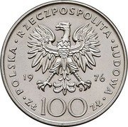 Poland 100 Zlotych Kazimierz Pulaski. Trial Strike 1976 MW Proof KM# Pr281 POLSKA RZECZPOSPOLITA LUDOWA 19 76 MW ZŁ 100 ZŁ coin obverse Poland 100 Zlotych Kazimierz Pulaski. Trial Strike 1976 MW Proof KM# Pr281 POLSKA RZECZPOSPOLITA LUDOWA 19 76 MW ZŁ 100 ZŁ coin obverse