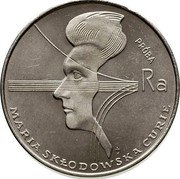 Poland 100 Zlotych Maria Sklodowska-Curie. Trial Strike 1974 KM# Pr239 PRÓBA RA AJ MARIA SKŁODOWSKA CURIE coin reverse