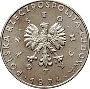 Poland 100 Zlotych Maria Sklodowska-Curie. Trial Strike 1974 MW Proof KM# Pr240 POLSKA RZECZPOSPOLITA LUDOWA STO MW ZŁOTYCH 1974 coin obverse