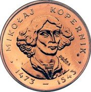 Poland 100 Zlotych (Mikolaj Kopernik bust. Trial Strike) MIKOŁAJ KOPERNIK PRÓBA SW 1473 - 1543 coin reverse