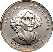 Poland 100 Zlotych Mikolaj Kopernik. Trial Strike 1973 MW Proof KM# Pr221 MIKOŁAJ KOPERNIK PRÓBA SW 1473 - 1543 coin reverse Poland 100 Zlotych Mikolaj Kopernik. Trial Strike 1973 MW Proof KM# Pr221 MIKOŁAJ KOPERNIK PRÓBA SW 1473 - 1543 coin reverse