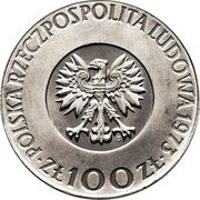 Poland 100 Zlotych (Mikolaj Kopernik. Trial Strike) KM# Pr220 POLSKA RZECZPOSPOLITA LUDOWA 1973 MW ZŁ 100 ZŁ coin obverse Poland 100 Zlotych (Mikolaj Kopernik. Trial Strike) KM# Pr220 POLSKA RZECZPOSPOLITA LUDOWA 1973 MW ZŁ 100 ZŁ coin obverse