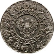 Poland 100 Zlotych Polish Millennium. Trial Strike 1966 KM# Pr144 POLSKA RZECZPOSPOLITA LUDOWA 1966 MW coin obverse