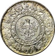 Poland 100 Zlotych Polish Millennium. Trial Strike 1966 MW KM# Pr146 POLSKA RZECZPOSPOLITA LUDOWA 1966 MW coin obverse Poland 100 Zlotych Polish Millennium. Trial Strike 1966 MW KM# Pr146 POLSKA RZECZPOSPOLITA LUDOWA 1966 MW coin obverse