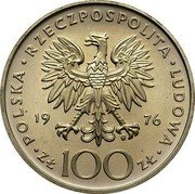 Poland 100 Zlotych Tadeusz Kosciuszko. Trial Strike 1976 MW Proof KM# Pr277 POLSKA RZECZPOSPOLITA LUDOWA 19 76 MW ZŁ 100 ZŁ coin obverse Poland 100 Zlotych Tadeusz Kosciuszko. Trial Strike 1976 MW Proof KM# Pr277 POLSKA RZECZPOSPOLITA LUDOWA 19 76 MW ZŁ 100 ZŁ coin obverse