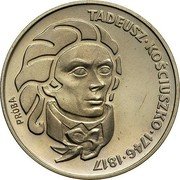 Poland 100 Zlotych Tadeusz Kosciuszko. Trial Strike 1976 MW Proof KM# Pr277 TADEUSZ KOŚCIUSZKO 1746 1817 PRÓBA coin reverse Poland 100 Zlotych Tadeusz Kosciuszko. Trial Strike 1976 MW Proof KM# Pr277 TADEUSZ KOŚCIUSZKO 1746 1817 PRÓBA coin reverse