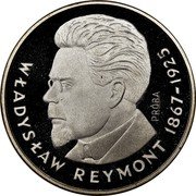 Poland 100 Zlotych (Wladyslaw Reymont.) Y# 89 WŁADYSŁAW REYMONT 1867 1925 PRÓBA coin reverse