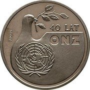 Poland 1000 Zlotych 40th Anniversary of United Nations. Trial Strike 1985 KM# Pr523 40 LAT ONZ PRÓBA coin reverse Poland 1000 Zlotych 40th Anniversary of United Nations. Trial Strike 1985 KM# Pr523 40 LAT ONZ PRÓBA coin reverse