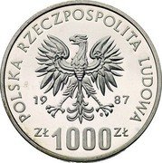 Poland 1000 Zlotych Casimir III the Great. Trial Strike 1987 MW Proof KM# Pr569 POLSKA RZECZPOSPOLITA LUDOWA 19 87 MW ZŁ 1000 ZŁ coin obverse Poland 1000 Zlotych Casimir III the Great. Trial Strike 1987 MW Proof KM# Pr569 POLSKA RZECZPOSPOLITA LUDOWA 19 87 MW ZŁ 1000 ZŁ coin obverse