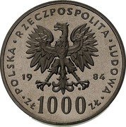 Poland 1000 Zlotych Environmental Protection. Swan. Trial Strike 1984 KM# Pr508 POLSKA RZECZPOSPOLITA LUDOWA 19 84 MW ZŁ 1000 ZŁ coin obverse Poland 1000 Zlotych Environmental Protection. Swan. Trial Strike 1984 KM# Pr508 POLSKA RZECZPOSPOLITA LUDOWA 19 84 MW ZŁ 1000 ZŁ coin obverse
