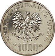 Poland 1000 Zlotych National Schools Aid Action. Trial Strike 1986 MW Proof KM# Pr543 POLSKA RZECZPOSPOLITA LUDOWA 19 86 MW ZŁ 1000 ZŁ coin obverse Poland 1000 Zlotych National Schools Aid Action. Trial Strike 1986 MW Proof KM# Pr543 POLSKA RZECZPOSPOLITA LUDOWA 19 86 MW ZŁ 1000 ZŁ coin obverse