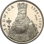 Poland 1000 Zlotych Queen Jadwiga 1988 KM# Pr578 JADWIGA 1384-1399 PRÓBA E coin reverse Poland 1000 Zlotych Queen Jadwiga 1988 KM# Pr578 JADWIGA 1384-1399 PRÓBA E coin reverse