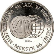Poland 1000 Zlotych World Cup. Trial Strike 1986 MW Proof KM# Pr541 XIII MISTRZOSTWA ŚWIATA W PIŁCE NOŻNEJ MEKSYK 86 E PRÓBA coin reverse Poland 1000 Zlotych World Cup. Trial Strike 1986 MW Proof KM# Pr541 XIII MISTRZOSTWA ŚWIATA W PIŁCE NOŻNEJ MEKSYK 86 E PRÓBA coin reverse