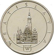 Poland 1000 Zlotych Wratislavia. Trial Strike 1987 MW Proof KM# Pr561 WRATISLAVIA PRÓBA JD W coin reverse Poland 1000 Zlotych Wratislavia. Trial Strike 1987 MW Proof KM# Pr561 WRATISLAVIA PRÓBA JD W coin reverse