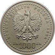 Poland 1000 Złotych Poland 1994 KM# Pr586 RZECZPOSPOLITA POLSKA 1994 MW ZŁ 1000 ZŁ coin obverse