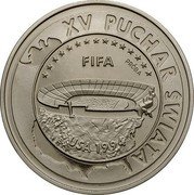 Poland 1000 Złotych Poland 1994 KM# Pr586 XV PUCHAR SWIATA FIFA PRÓBA USA 1994 coin reverse