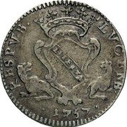 Italy 12 Soldi (Justice) RESPVB LVCENS LIBERTAS 1757 coin obverse Italy 12 Soldi (Justice) RESPVB LVCENS LIBERTAS 1757 coin obverse