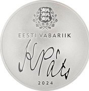 Estonia 15 Euro Konstantin Pats 2024  Proof EESTI VABARIIK KPÄTS 2024 coin obverse Estonia 15 Euro Konstantin Pats 2024  Proof EESTI VABARIIK KPÄTS 2024 coin obverse