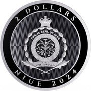 Niue 2 Dollars Hibernia 2024 EM BU 2 DOLLARS PUBLIC SEAL OF NIUE ATUA NIUE TUKULAGI NIUE 2024 coin obverse